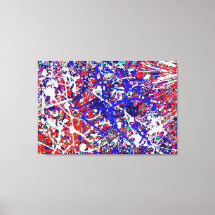 Splatter Kungpow Stretched Canvas Afdrukken