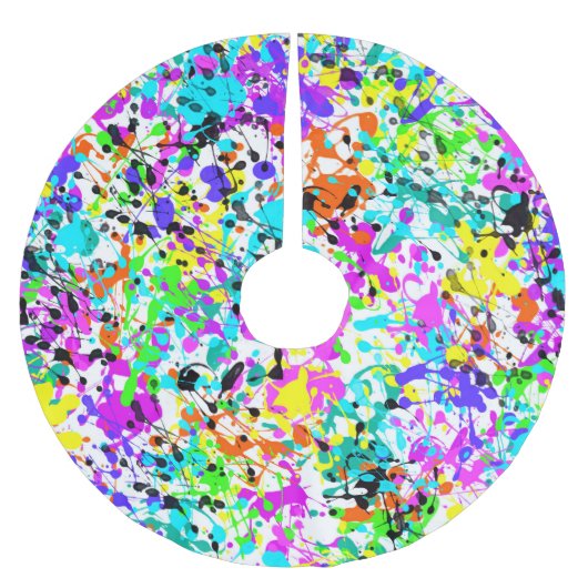 Splatter Paint Artsy Kerstmis Kerstboom Rok (Voorkant)