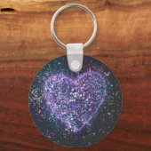 Splatter Paint Paars Heart Sleutelhanger (Voorkant)