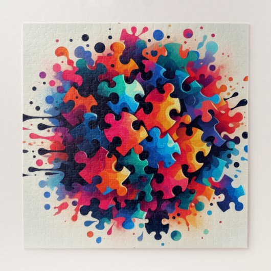 Splatter Paint Puzzle Pieces (Horizontal)