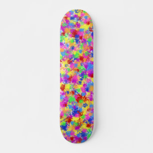 Splatter Paint Rainbow Bright kleurrijke achtergro Skateboard