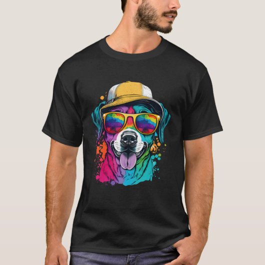 Splatter Pup Abstract Dog Canine 24 T-shirt (Voorkant)