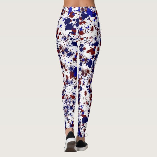 Splatter - Rood en blauw Leggings (Achterkant)