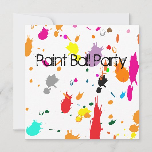 SPLATTER-uitnodiging van de Partij van de verf Kaart (Voorkant)