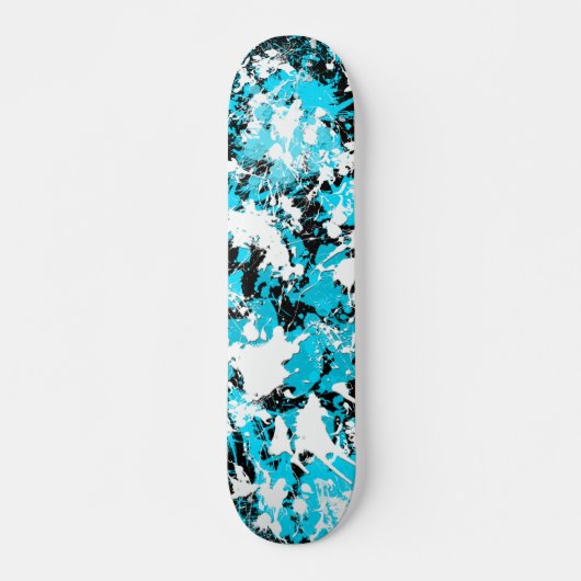 SPLATTER VAN BLAUW EN WITTE SCHIJF SKATEBOARD (Voorkant)