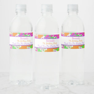 Splatter verf partij gepersonaliseerde waterfles etiket