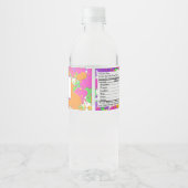 Splatter verf partij gepersonaliseerde waterfles etiket (Achterkant)