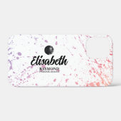 Splatter Waterverf Foto en Naam iPhone 12 Mini Case-Mate iPhone Case (Achterkant (horizontaal))