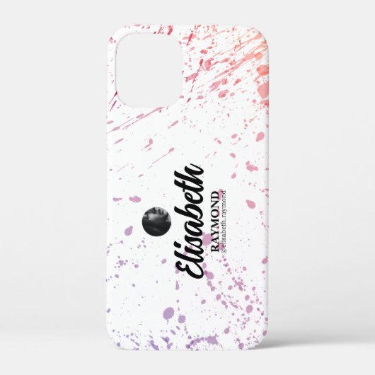 Splatter Waterverf Foto en Naam iPhone 12 Mini Case-Mate iPhone Case (Achterkant)