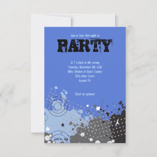 SPLATTERED Bar Bat Mitzvah Uitnodiging (Voorkant)