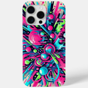 Splattered Chaos: neon verf spatten iPhone 15 Pro Max Hoesje