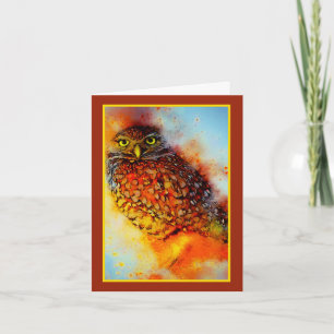 Splattered owlnote card kaart