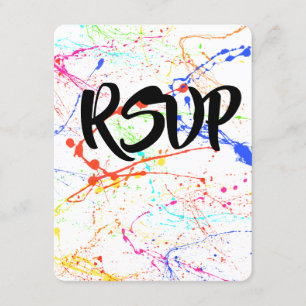 Splattered Wedding RSVP Kaartje