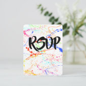 Splattered Wedding RSVP Kaartje (Staand voorkant)
