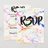 Splattered Wedding RSVP Kaartje (Voorkant / Achterkant)