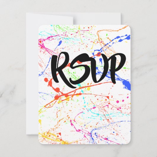 Splattered Wedding RSVP Kaartje (Voorkant)