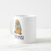 Splatypus Funny Animal Platypus Pun Koffiemok (Voorkant links)