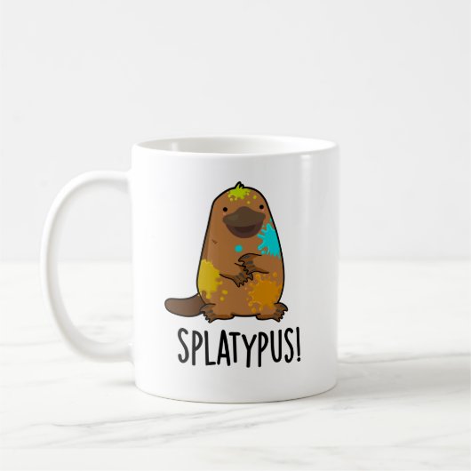 Splatypus Funny Animal Platypus Pun Koffiemok (Links)