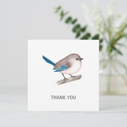 Splendid Fairy Wren Bird on Branch Bedankkaart (Staand voorkant)