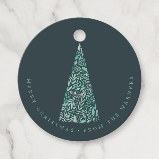 Splendid Spruce Tree Green Kerstmis/vakantie Bedankjes Labels (Voorkant)