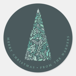 Splendid Spruce Tree Green Kerstmis/vakantie Ronde Sticker