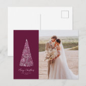 Splendid Spruce Tree Plum Kerstmis/Holiday foto Briefkaart (Voorkant / Achterkant)
