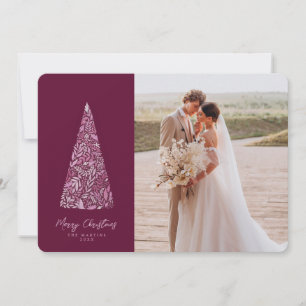 Splendid Spruce Tree Plum Kerstmis/Holiday foto Kaart