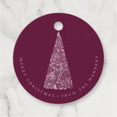 Splendid Spruce Tree Plum Kerstmis/vakantie Bedankjes Labels (Voorkant)