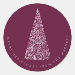 Splendid Spruce Tree Plum Kerstmis/vakantie Ronde Sticker