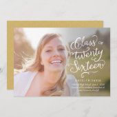 Splendid Statement Graduation Faire-part - Blanc (Devant / Derrière)