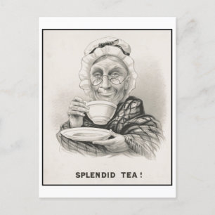Splendid Tea Funky Carte postale Vintage