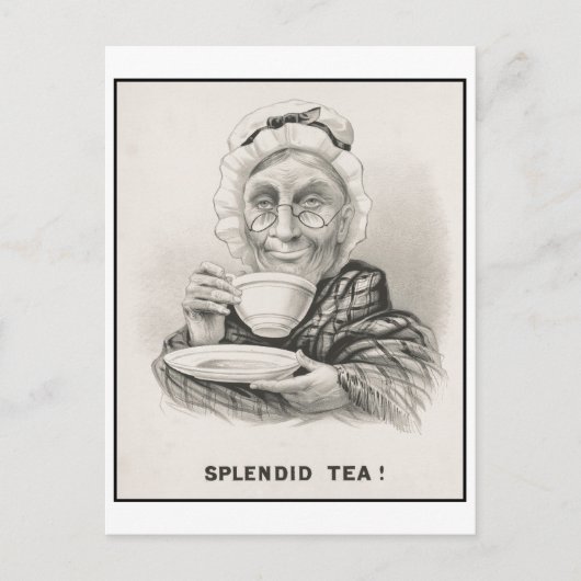 Splendid Tea Funky Carte postale Vintage (Devant)
