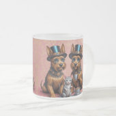 Splendide Yorkshire Terriers Frosted Glass Mug (Devant droit)