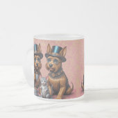 Splendide Yorkshire Terriers Frosted Glass Mug (Devant gauche)