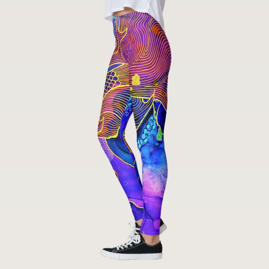 SplendidLee - Poisson Abstrait Imprimer Leggings (Gauche)