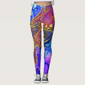 SplendidLee - Poisson Abstrait Imprimer Leggings (Devant)