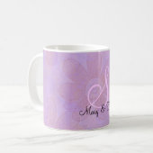 Splendor Floral Violet- Monogramme : Mug de café (Devant gauche)
