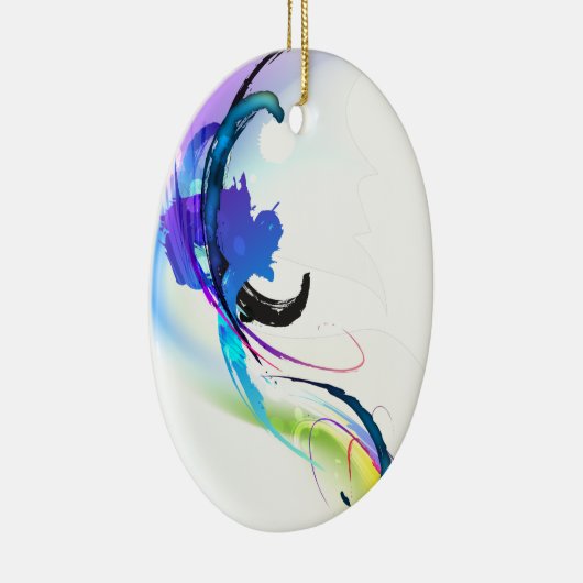 Spletters abstracte morning Glory Paint Keramisch Ornament (Rechts)