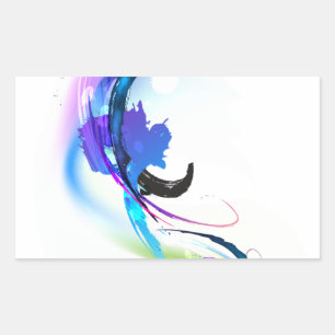 Spletters abstracte morning Glory Paint Rechthoekige Sticker