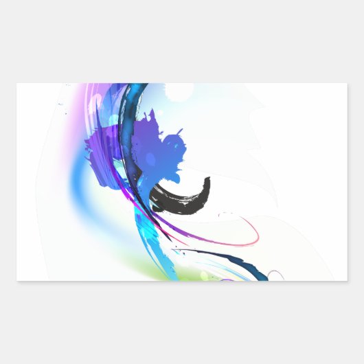 Spletters abstracte morning Glory Paint Rechthoekige Sticker (Voorkant)