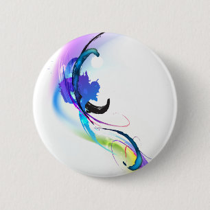 Spletters abstracte morning Glory Paint Ronde Button 5,7 Cm