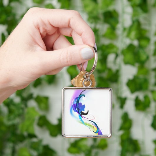 Spletters abstracte morning Glory Paint Sleutelhanger (Hand)