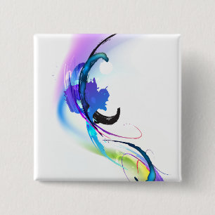 Spletters abstracte morning Glory Paint Vierkante Button 5,1 Cm