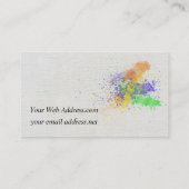 Spletters artistieke verf visitekaartje (Achterkant)