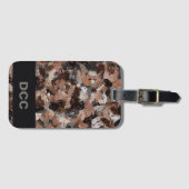 Spletters met grijze, bruine en zwarte verf bagagelabel (Voorkant (horizontaal))