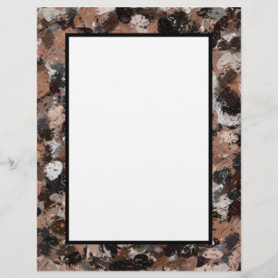 Spletters met zwarte, bruine en grijze verf briefhoofd