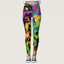 Spletters van verf van noordelijke lampjes leggings