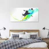 Spletters voor abstracte wolken verven canvas afdruk (Insitu (Slaapkamer))