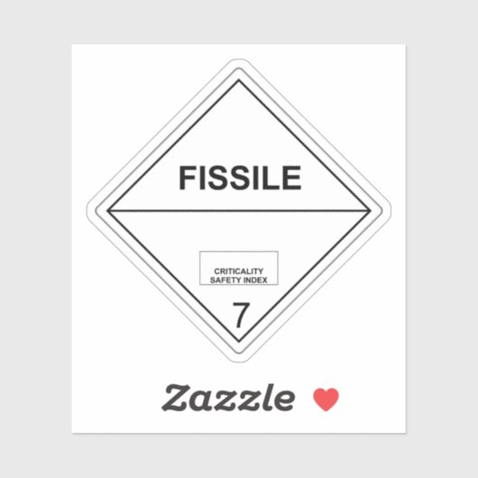 splijtbaar radioactieve materialen transporteren sticker (Vel)