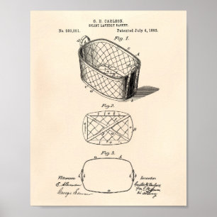 Splint-wasmandje 1893 oude kunstpoep poster